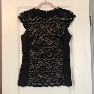 Antonia Melani, XS, Black and nude, lace blouse.